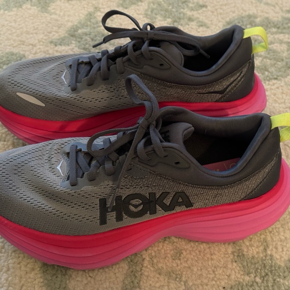 Hoka Women's Gray and Pink Running Shoes Hoka - Picture 10 of 10